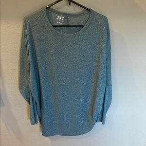 Maurices 24/7 Dusty Blue-Green 3/4 Sleeve Top